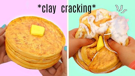 Clay cracking pancake!!! Slime Dough, Clay Cracking, Toppers Diy, Slime Time, Preschool Play, Love Crafts, Fabric Flower Tutorial, Art Drawing Ideas, How To Make Clay