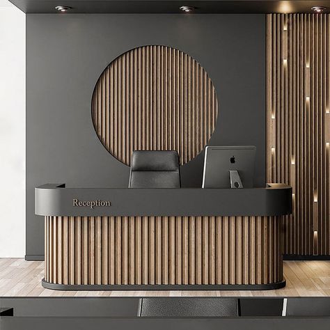 Purchase Luxurious Front Desk Company Reception Desk Salon Reception Interior Design, Rolling Reception Desk, Receptionist Office Design, Check In Desk Design, Cool Office Reception Area, Medspa Front Desk, Reception Desk Ideas Office, Modern Front Desk Reception Areas, Reception Desk Inspiration