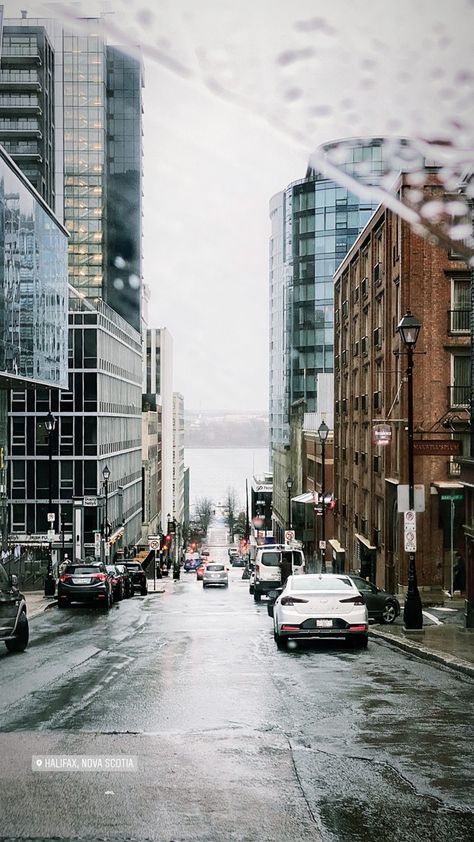 Halifax Nova Scotia Aesthetic, Halifax Aesthetic, Maritime Aesthetic, Canada Life, Halifax Canada, Downtown Halifax, Move To Canada, Aesthetic Rain, City By The Sea