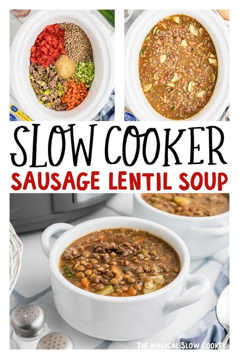 Slow Cooker Sausage Lentil Soup