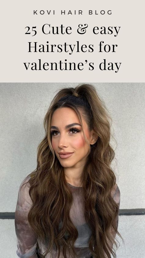 Looking for a cute and easy Valentine's Day hairstyle? Look no further! This collection of 25 hairstyles is perfect for any hair type and skill level. Whether you're looking for something romantic, flirty, or elegant, you're sure to find a hairstyle here that you'll love.

#valentinesday #hairstyles #valentinesdayhairstyles #hair #hairinspo https://whispers-in-the-wind.com/stunning-date-night-beauty-ideas-perfect-your-look/?25-cute-easy-valentines-day-hairstyles Easy Evening Hairstyles For Long Hair, Date Night Long Hairstyles, Long Hairstyles For Night Out, Date Hairstyles Medium, Night Out Hairstyles Long, Hair Styles For Night Out, Date Night Updo, Easy Date Night Hair, First Date Hairstyles