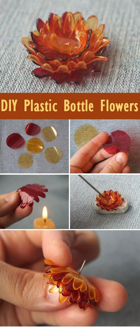 DIY Plastic Bottle Flowers Tutorial  http://www.free-tutorial.net/2017/04/diy-plastic-bottle-flowers-tutorial.html Bottle Flowers, Kerajinan Diy, Upcycle Plastic, Diy Fleur, Reuse Plastic Bottles, Plastic Bottle Flowers, Plastic Bottle Art, Diy Plastic Bottle, Fleurs Diy