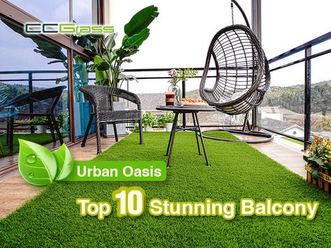 We present a series of easily achievable balcony decoration ideas, focusing on clever ways to use artificial grass to infuse vitality into your balcony, terrace, or rooftop. Artificial Grass Balcony, Garden Turf, Turf Installation, Fake Grass, Urban Oasis, Artificial Grass, Balcony Decor, Balcony Garden, Balcony