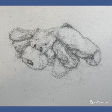 Dog Toy Resting, May 2020, Pencil Drawing on Paper by Artist Rachael Grad. I drew my child's toy dog in pencil in my sketchbook. This 8.5" x 11" drawing was made from observing the beloved dog toy. The puppy dog's face looks sweet and friendly. This drawing is signed on the back and ships directly from my Toronto art studio. The "RachaelGrad.com" is only for web purposes. Commission an Original Drawing I am based in Toronto, Canada and I accept fine art commissions worldwide. If you wish to ask Preppy Sketches, Stuffed Animal Drawing, Draw Dog, Toronto Art, Art Commissions, Drawing On Paper, Black And White Artwork, Toy Dog, My Sketchbook