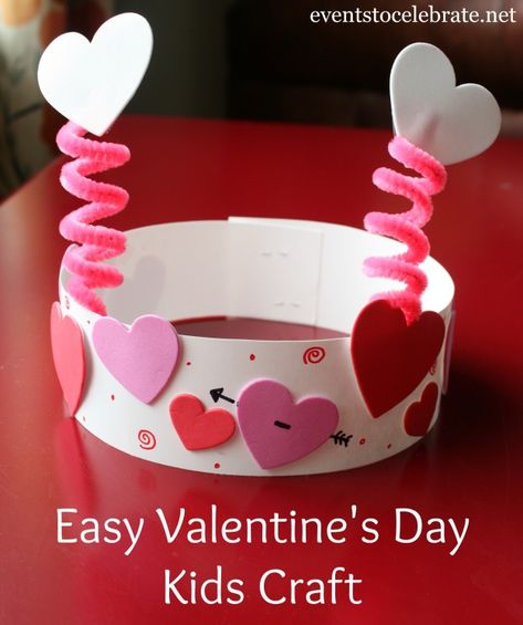 Valentines Day Kids Craft - eventstocelebrate.net Kindergarten Valentines, February Crafts, Valentine's Day Crafts, Valentinstag Party, Valentine's Day Crafts For Kids, Preschool Valentines, Valentine Activities, Toddler Valentines, Valentine Crafts For Kids