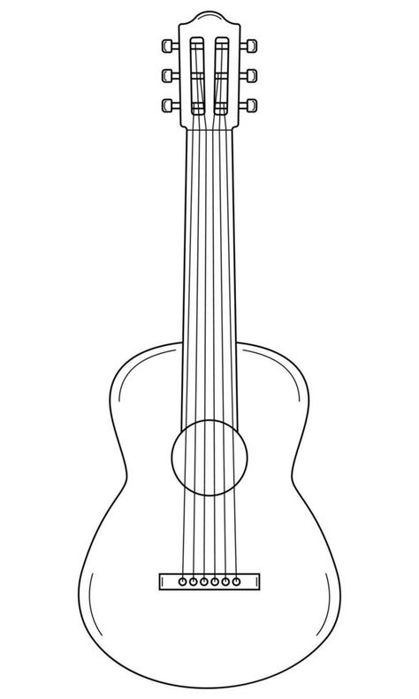 Hand drawn acoustic guitar. Stringed musical instrument. Doodle style. Sketch. Vector illustration Guitar Design Drawing, Acoustic Guitar Sketch, String Instruments Drawing, Drawing A Guitar, Gutair Drawings Easy, Guitar Vector Art, Guitar Outline Drawing, How To Draw Guitar, How To Draw A Guitar