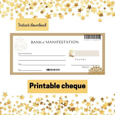 money flows to me easily affirmations Manifestation Check, Blank Cheque, Printable Checks, Blank Check, Dream List, Birthday Gift Cards, Vision Board Manifestation, Specific Goals, Self Love Affirmations