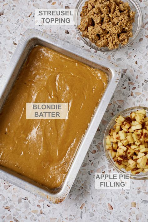 Ingredients Apple Pie Blondies, Apple Blondies Recipe, Apple Blondies, Egg Substitute In Baking, Caramelised Apples, Xmas Treats, Apple Cider Caramels, Homemade Vanilla Ice Cream, Blondies Recipe