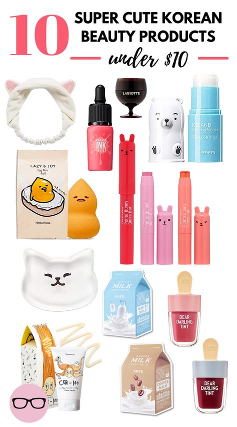 Check out these 10 Cute Korean Beauty Products that Under $10, that work just as well as they look! K-beauty products are innovative, cute, and affordable. Cute Korean Beauty Products, Cute Korean Skincare Products, Skincare Under $10, Cute Beauty Products, Cute Korean Products, Korean Make Up Product, K Beauty Makeup Products, K Beauty Skin Care, K Beauty Products