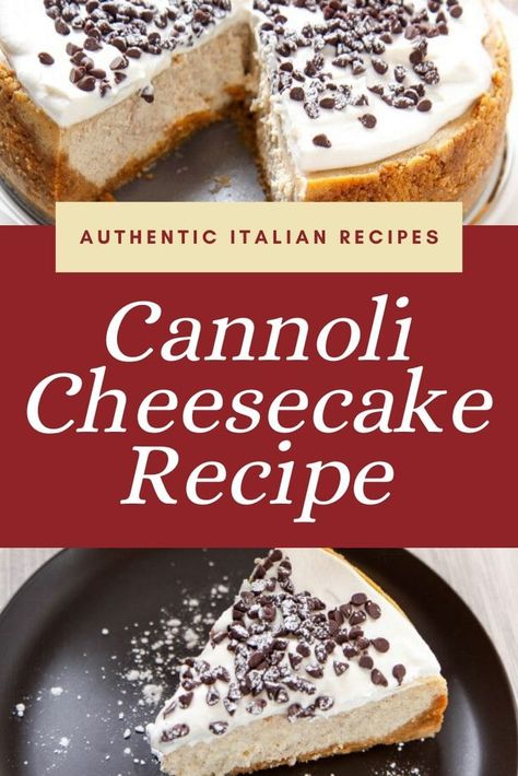 Essen, Cannoli Cheesecake Recipe, Cannoli French Toast, Beautiful Cheesecake, Cannoli Cheesecake, Italian Cheesecake, Authentic Italian Recipes, Italian Recipes Appetizers, Ricotta Recipe