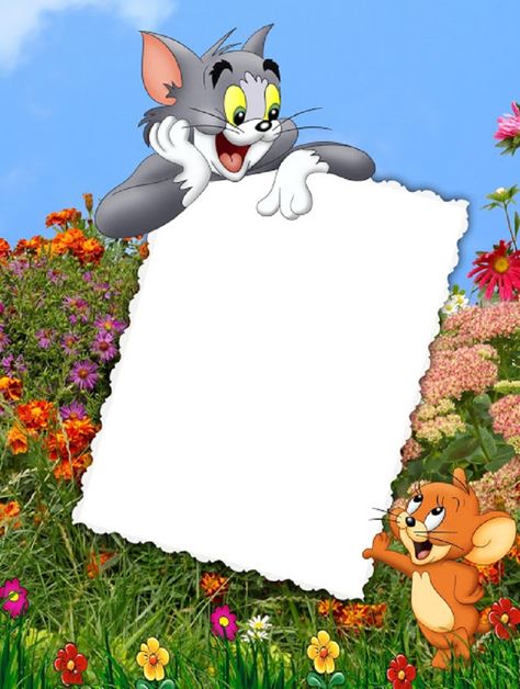 Disney Photo Frames, Tom Et Jerry, Disney Frames, Colorful Borders Design, Girly Frame, Photo Frame Wallpaper, Paper Background Design, Colorful Borders, Framed Wallpaper