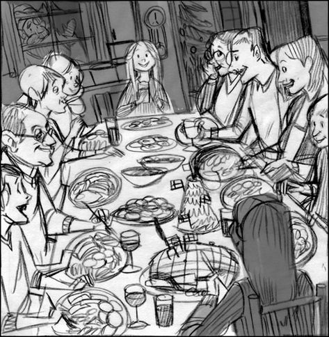 christmas dinner Kim Smith Family Drawing Illustration, Family Holiday Traditions, Family Sketch, Kim Smith, Comic Layout, Family Drawing, Family Illustration, Big Art, About Family