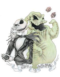 Really wanna draw this!!! Jack Skellington & Oogie Boogie <3 Tim Burton Tattoo, Nightmare Before Christmas Drawings, Nightmare Before Christmas Tattoo, Jack The Pumpkin King, Christmas Drawings, Christmas Tattoo, Tim Burton Art, Tim Burton Films, Tim Burton Movie