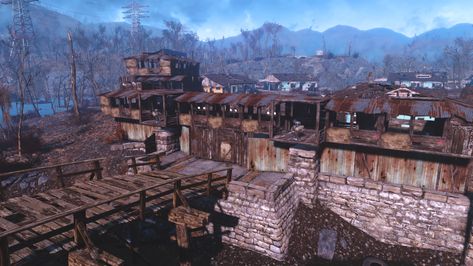 Sanctuary entrance Fo4 Settlements, Fallout 4 Settlement, Fallout Settlement, Shanty Chic, Fallout 4 Settlement Ideas, Fallout Cosplay, Nuclear Winter, Vault Tec, Fallout Game