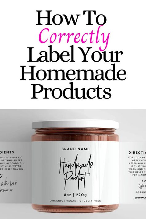 Everything You Need To Know About Labeling Your Homemade Products. Handmade By Labels, Cricut Product Labels, Paper Labels Diy, Diy Product Labels How To Make, Homemade Labels Ideas, Diy Jar Labels Ideas, Labels For Skincare Products, Creating Labels For Products, Product Labeling Ideas