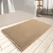 Boho Bath Mat, Floor Machine, Washable Bathroom Rugs, Hot Melt Adhesive, Bathroom Floor Mat, Bathroom Bath Mats, Bathroom Floor, Waffle Weave, Linen Pillows