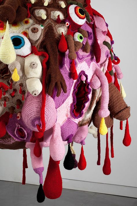 (SIGNAL) Exhibit Challenges the Gender Binary. On view at Smack Mellon, Brooklyn through April 17, 2016. - The Advocate Crochet Anatomy, Unusual Crochet, Faraday Cage, Ad Infinitum, Weaving Loom Diy, Art Alevel, Gender Binary, Fiber Sculpture, Art Costume