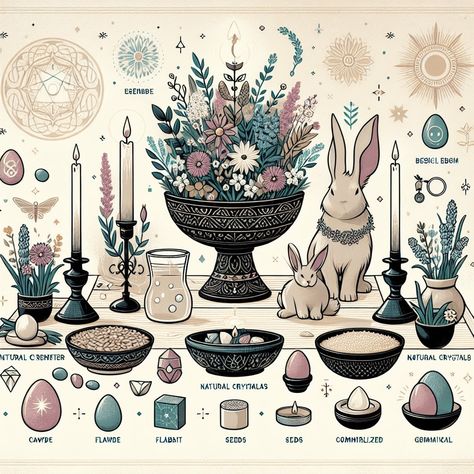 ostara altars made easy https://witchcraftforbeginners.com/ostara-altars-made-easy/ Celtic Paganism, Cottagecore Witch, Witch Shop, Witches Altar, Wiccan Altar, Pagan Art, Witchy Wallpaper, Spring Equinox, Focal Points