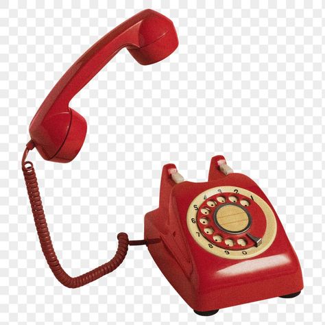 Graphic Design Transparent Background, Red Telephone Aesthetic, Vintage Telephone Aesthetic, Vintage Sticker Design, Red Transparent Png, Transparent Background Icons, Pngs For Edits, Telephone Aesthetic, Png For Editing