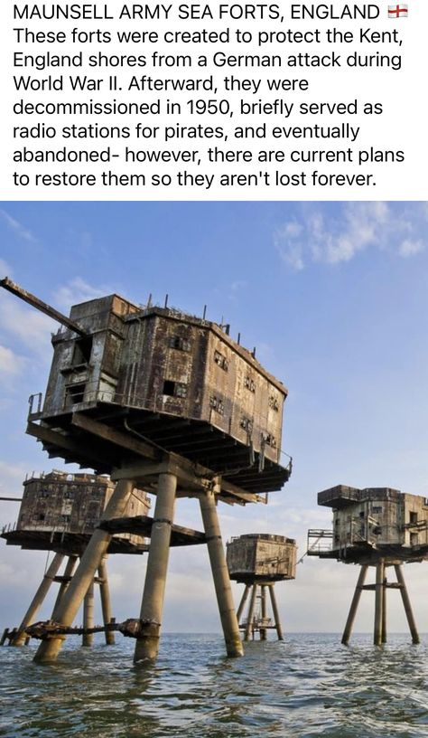 Maunsell Forts, Beautiful Abandoned Places, Anti Aircraft, Oil Platform, Royal Hotel, Places In The World, Abandoned Buildings, Abandoned Places, Beautiful Views