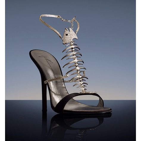 #ThrowbackThursday: The distinctive fishbone jewel of the “Slim” Sandal was imagined during a dinner. The shoe turns a discarde object into a piece of jewellery that drapes sensuously over the arch of the foot. SLIM sandal, S.S. 2004 Discover more at giuseppezanottidesign.com #GiuseppeZanotti #IconicShoe Giuseppe Zanotti Heels, Expensive Shoes, Shoes Stand, Killer Heels, Italian Shoes, Shoe Art, Fish Bone, Fabulous Shoes, Pastel Wallpaper