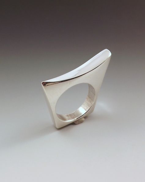 Wax Carved Ring, Cast Jewelry, Lost Wax Jewelry, Hollow Ring, Unique Silver Rings, Teardrop Ring, Chunky Ring, Bold Rings, Contemporary Ring