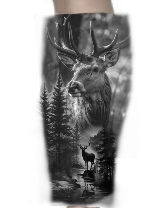 Duck Hunting Tattoos For Women, Mule Deer Tattoo, Deer Tattoo Men, Duck Hunting Tattoos, Bite Mark Tattoo, Deer Hunting Tattoos, Deer Tattoo Designs, Hunting Tattoos, Egyptian Tattoo Sleeve