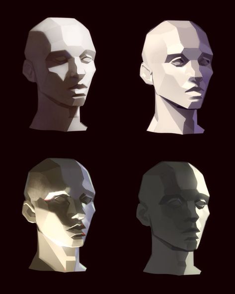 Easy Portrait Painting, Asaro Head, Drawing Lighting, Planes Of The Face, Lighting Study, Face Painting Tutorials, Shadow Face, Still Life Pictures, Face Drawing Reference