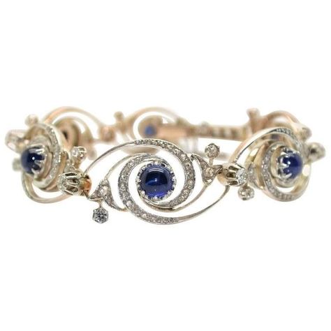 Digital Art Jewelry, Sapphire Gold Jewelry, Art Nouveau Bracelet, Vintage French Jewelry, Sapphire Outfit, 1900s Jewelry, Beautiful Jewelry Vintage, Cool Jewelry Unique, Art Nouveau Jewelry Vintage