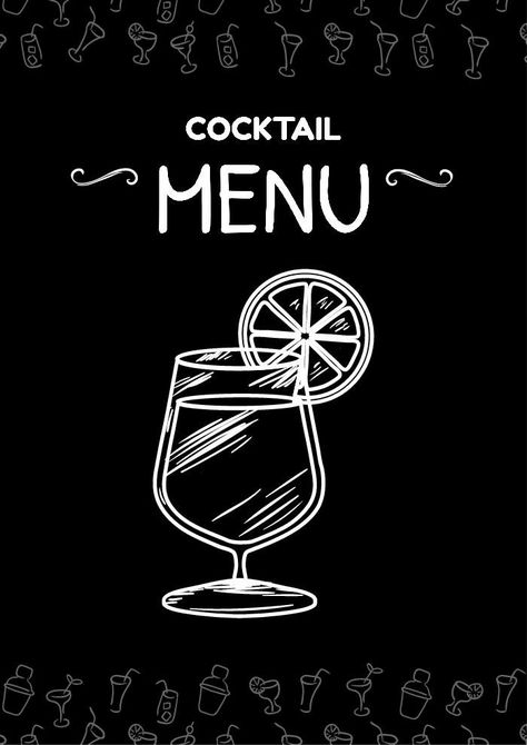 Free Hand-drawn Chalk Cocktail Drink Menu template Chalk Cocktail Drawing, Cocktails Drawing, Drink Menu Template, Drink Menu Design, Wedding Chalk, Daiquiri Cocktail, Chalk Sign, Menu Design Template, Cool Chest Tattoos