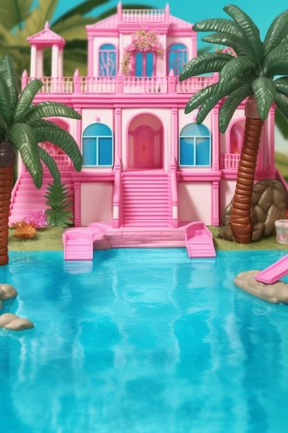 Pink Outdoor Furniture, Barbie Pink Color, House Barbie, Malibu House, Barbie Birthday Cake, Carnival Birthday Party Theme, Gingerbread House Cookies, Barbie Cartoon, Barbie Birthday Party