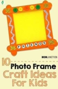 Craft Stick Picture Frame, Photos Crafts Ideas, Crafty Picture Frames, Craft Photo Album Ideas, Arts And Crafts Picture Frames, Preschool Picture Frame Craft, Kids Craft Picture Frame, Foam Picture Frames Diy, School Picture Frame Ideas