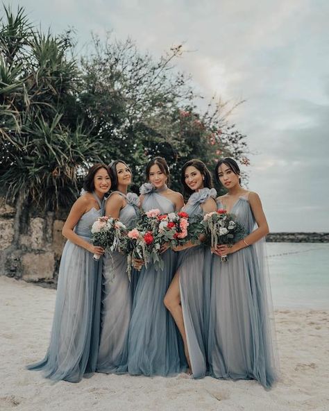 Wedding Motif Color, Wedding Entourage Gowns, Wedding Entourage Dress, Slater Young, Entourage Gowns, Kryz Uy, Pastel Wedding Theme, Camille Co, Beach Wedding Bridesmaid Dresses