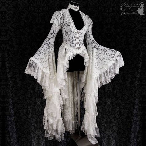 Somnia Romantica on Instagram: “I often feel like I design for fashionable and/or theatrical ghosts & vampires 🙃 This was a piece I made with lots of French chantilly…” Medieval Dress, Woodland Fairy Costume, Ghost Clothing, Vampire Dress, Vampire Clothes, Medieval Woman, Dress Aesthetic, Fairy Costume, Women Vintage