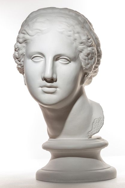 Greek Statues Women Face, Statue For Drawing, Greek Bust Sculpture, Greek Statue Face, Greek Woman Statue, Greek Statue Bust, Aphrodite Bust, Aphrodite Sculpture, Statue Reference