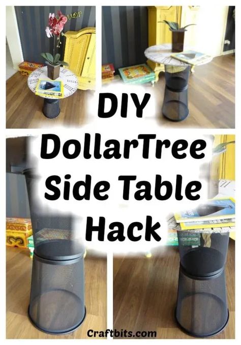 Dollartree Farmhouse Side Table Hack Make A Snowflake, Snowflake Wall, Diy Coat, Rustic Clock, Small End Tables, Farmhouse Side Table, Small Side Table, Clothes Hangers, Paper Basket