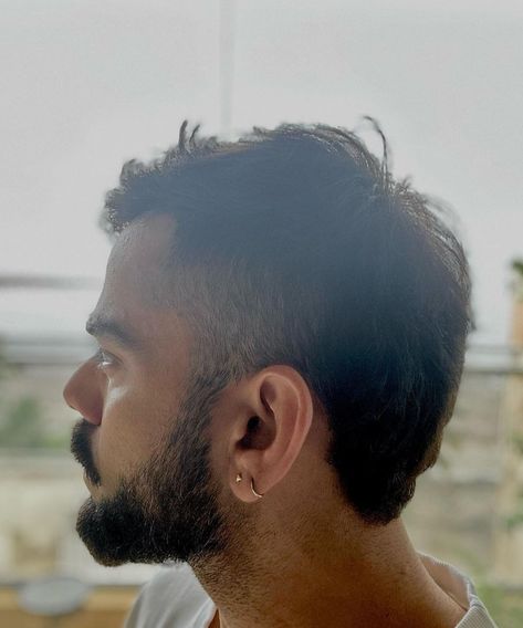 Kohli Hairstyle, Mens Piercings, Virat Kohli Hairstyle, Men's Piercings, Virat Kohli And Anushka, Mens Earrings, Mens Earrings Studs, Gents Kurta Design, Gents Kurta