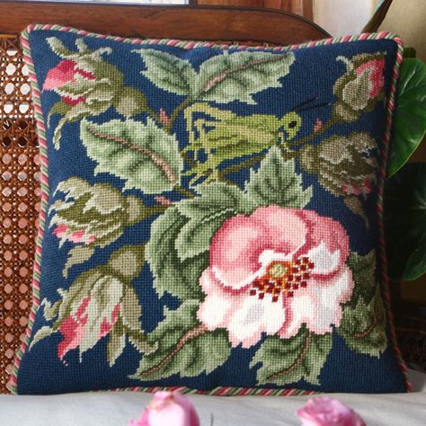 A beautiful Beth Russell design Ehrman Tapestry, Butterfly Cushion, Bothy Threads, Cross Stitch Cushion, Needlepoint Projects, Pillow Patterns, Tapestry Cushion, Cross Stitch Pillow, William Morris Designs