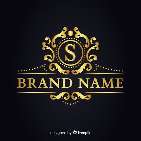 Golden elegant logo template for compani... | Free Vector #Freepik #freevector #freelogo #freebusiness #freegold #freeornament Golden Logo Design, Gold Logo Design, Jewelry Logo Design, Graphic Design Jobs, The Letter S, S Logo Design, Design Studio Logo, Clothing Brand Logos, Gold Ornament