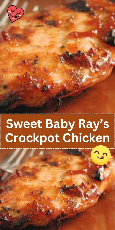 Crockpot Chicken Casserole, Sweet Baby Rays Crockpot Chicken, Baby Ray, Chicken Breast Crockpot Recipes, Sweet Baby Ray, Crockpot Chicken Breast, Chicken Crockpot Recipes Easy, Baby Chicken, Crockpot Dishes