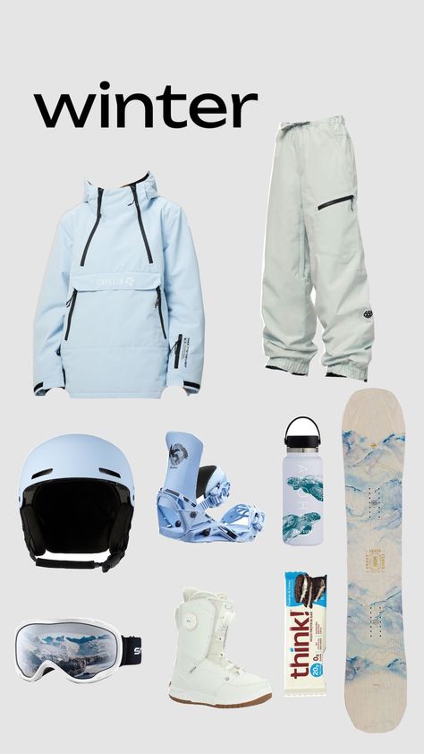 Cute Snowboards, Winter Athstetic, White Snowboard Outfit, Snowboarding Outfit Aesthetic, Snowboard Fits, Dope Snowboard, Snowboarding Outfits, Snowboarding Equipment, Snowboard Outfit