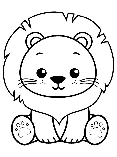 Lions - Lol Coloring Pages Cute Lion Drawing, Animal Drawings For Kids, Safari Coloring Pages, Baby Lion Drawing, Animal Coloring Pages Free Printable, Lion Coloring Pages Free Printable, Lion Cartoon Drawing, Lion Colouring Picture, Lion Coloring Pages For Adults