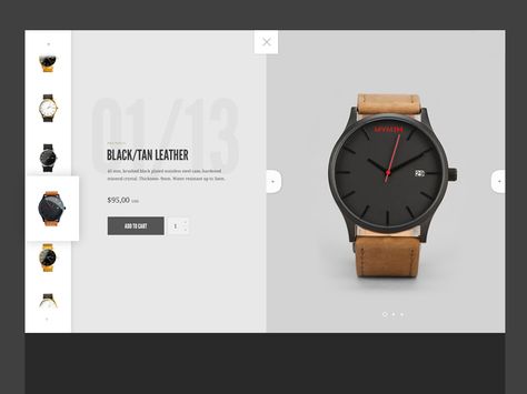 Working on layout idea for a watch preview page with slider with all products on the left, watch informations beneath and slider on the right side of a layout.   Check full size in attachment. ;) Web Layout, Website Header Design, Header Design, Mobile Ui Design, Web Ui Design, Web Graphic Design, Ui Design Inspiration, Web Inspiration, Web Layout Design