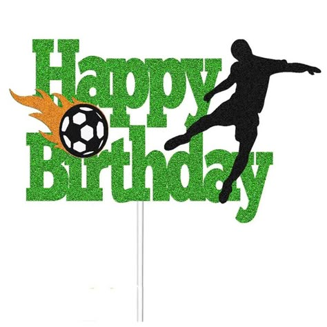 Football Cake Topper, Football Cake Decorations, Cake Toppers for Boys, Football Birthday Decorations，Birthday Cake Decorations for Boys Girls Men Father's Day Birthday Party Supplies(Green) : Amazon.co.uk: Toys & Games Football Birthday Party Cake, Soccer Theme Wedding, Soccer Happy Birthday, Cake Toppers For Boys, Football Birthday Decorations, Football Party Cake, Football Cake Decorations, Soccer Cake Topper, Sports Theme Birthday Party