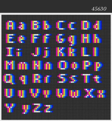 Pixel Words Design, Melt Beads, Pixel Quilting, Crochet Letters, Stitch Jewelry, Easy Perler Beads Ideas, Cross Stitch Fonts, Diy Perler Beads, Loom Pattern