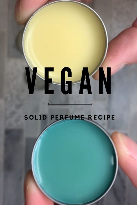 This DIY Vegan Solid Perfume Recipe is super simple to make and customize. Whether you are looking for an ethical, natural or just a nice gift to give this solid perfume is so delightful. You will be surprised at how easy it is to make a natural, vegan and cruelty free solid perfume. It is made with just 3 simple ingredients; candelilla wax, jojoba oil and essential oil. How To Make Solid Perfume, Diy Solid Perfume Recipes, Almond Oil Recipes, Home Made Perfume, Solid Perfume Packaging, Diy Solid Perfume, Solid Perfume Diy, Natural Perfume Recipes, Home Made Wax