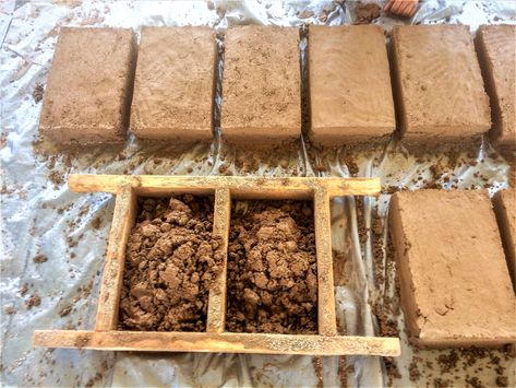 Adobe Bricks How To Make, Making Bricks, Adobe Brick Wall, Corbelling Brick, Adobe Brick, Clay Bricks, Brick Making, How To Make Bricks, Adobe Brick House