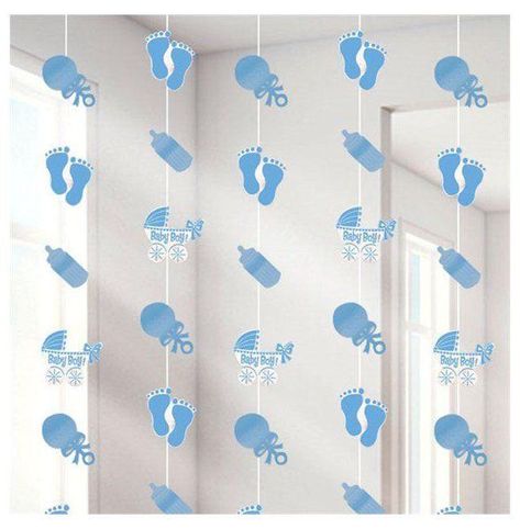 Simple Baby Shower Decorations, Blue Baby Shower Decorations, Moldes Para Baby Shower, Baby Boy Decorations, Idee Babyshower, Fest Temaer, Diy Baby Shower Decorations, Baby Shower Deco, Welcome Home Baby