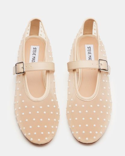 DREAMING Pearl Ivory Mary Jane | Women's Flats Pearl Ornaments, Women's Flats, Ballet Flat, Flat Design, Womens Flats, Mary Janes, Ballet Flats, Effortless Style, Comfort Fit