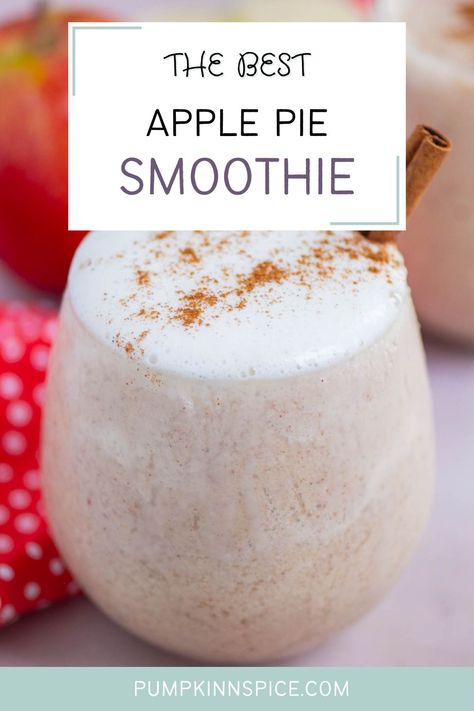 This Healthy Apple Pie Smoothie is made with simple ingredients and captures the flavor of the classic pie. Filled with healthier ingredients, this fall smoothie is perfect for apple season! Smoothie With Apple, Healthy Apple Pie Smoothie, Fall Smoothies, Healthy Apple Pie, Frozen Drink Recipes, Apple Pie Smoothie, Champagne Recipes Cocktails, Frozen Cocktail Recipes, Pumpkin Waffles